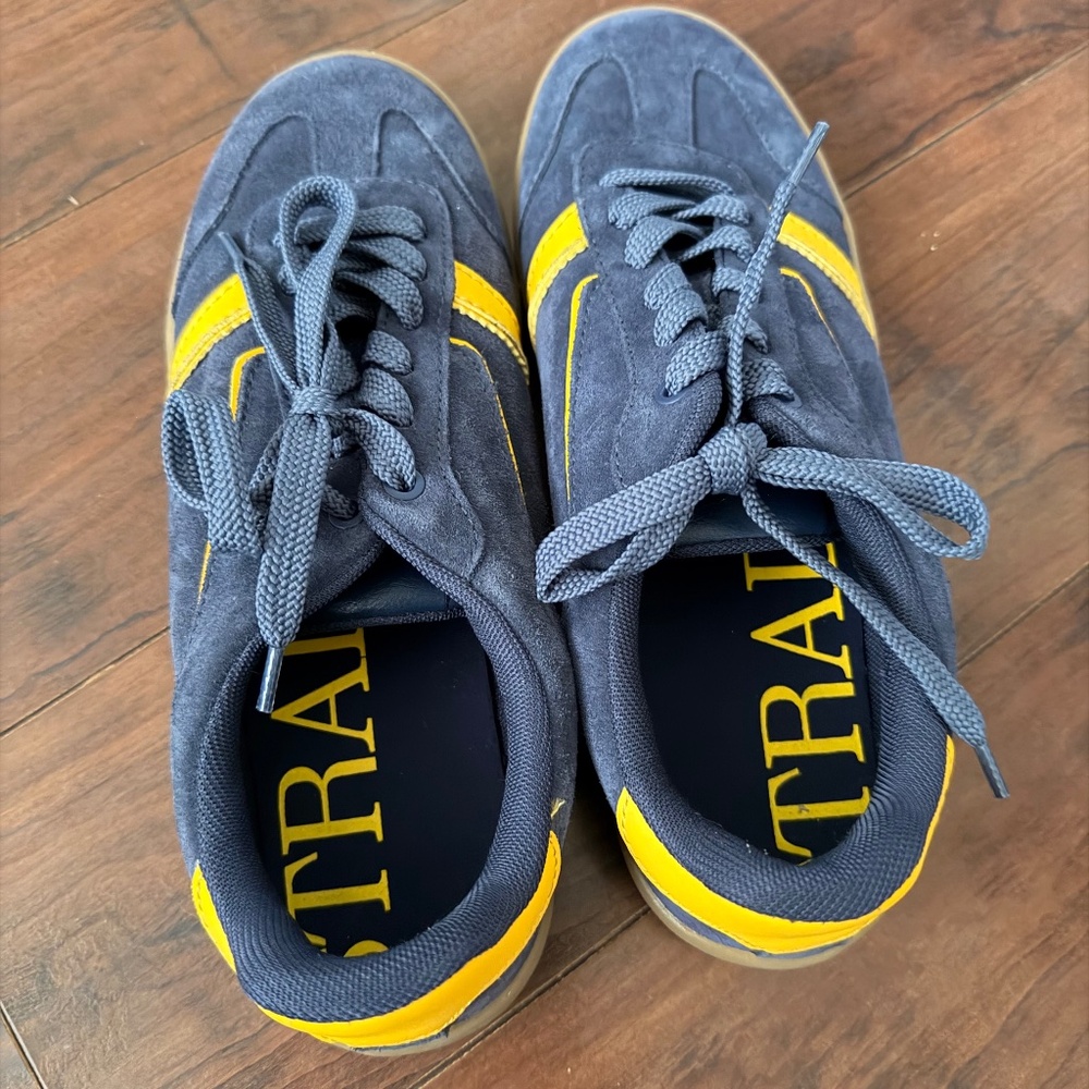 Stradivarius Leather trainers with pieces